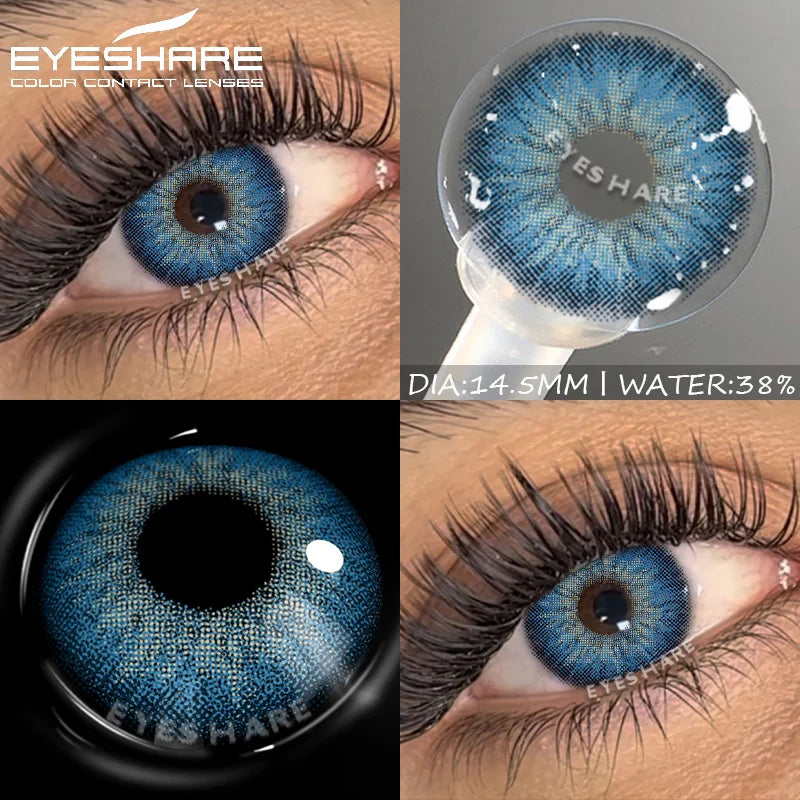 Obbty Colored Contact Lenses for Eyes 1Pair Natural Color Contact Lenses Yearly Color Green Lens Eye Blue Lenses Gray Pupils