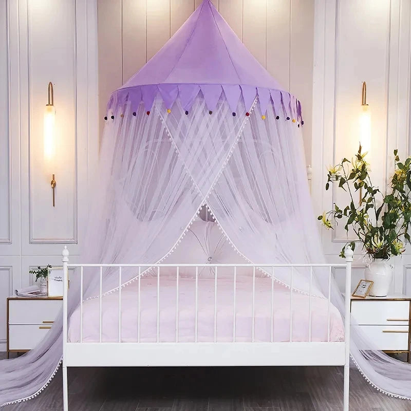 Obbty Princess Style Dome Mosquito Net Girl's bedroom Cellular Network Single Double Bed Mosquito Net Large Space Mosquito Net