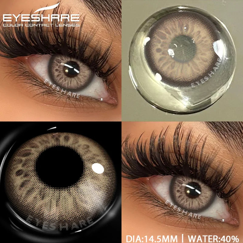 Obbty  1pair Natural Colored Contact Lenses Gray Color Contacts for Eyes Fashion Blue Eyes Contact Yearly Brown Eye Contacts