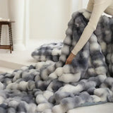 Obbty New Tie-dye Tuscan Faux Fur Weighted Blankets for Winter High-end Warm Sofa Throw Blanket Warmth Fluffy Soft Blankets for Beds