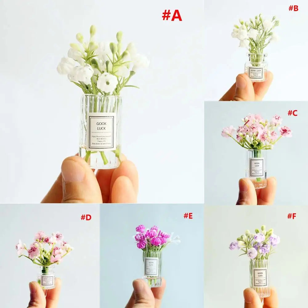 Obbty Desktop Decor Pretend Play Toy Simulation Potted Plants Doll House Decoration Dollhouse Accessories 1:12 Dollhouse Miniature