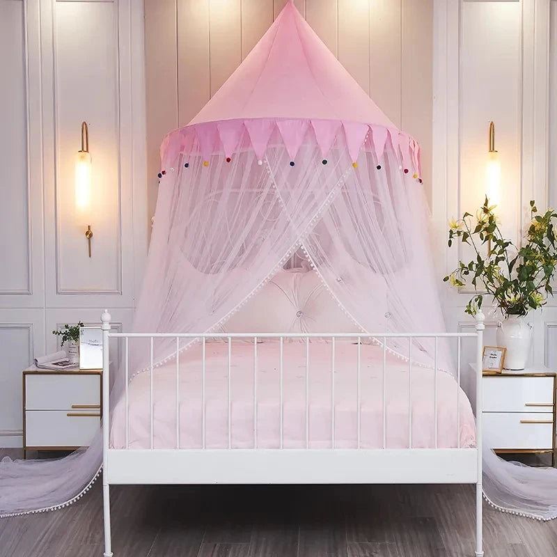 Obbty Princess Style Dome Mosquito Net Girl's bedroom Cellular Network Single Double Bed Mosquito Net Large Space Mosquito Net