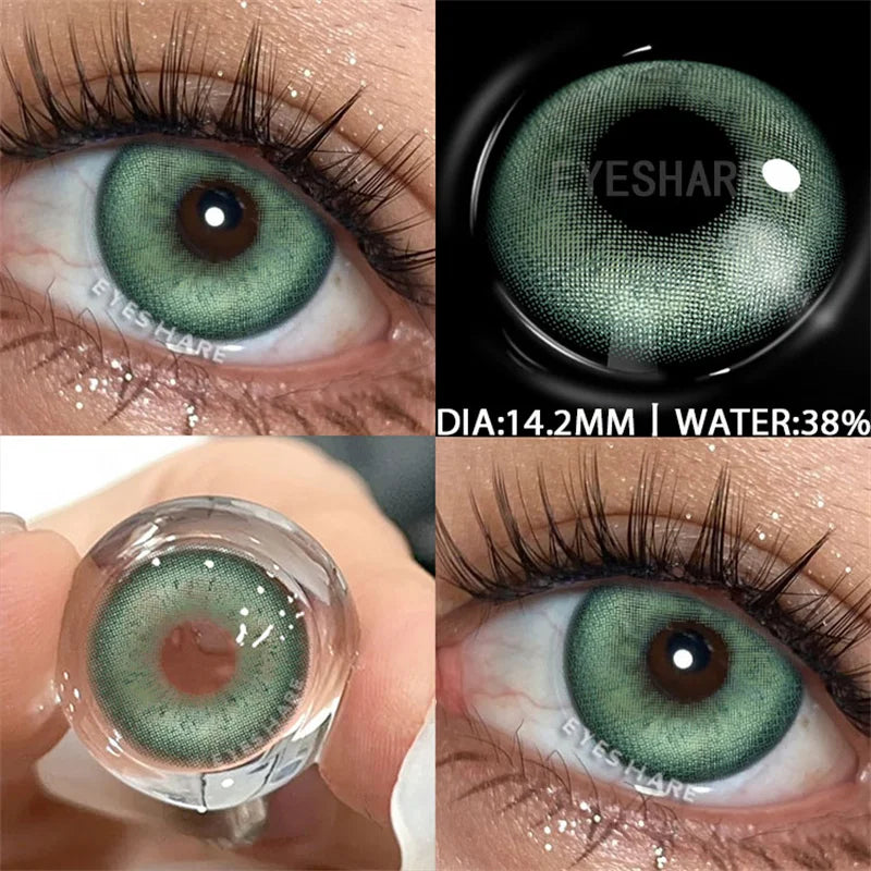 Obbty Color Contact Lenses for Eyes 1Pair Korean Fashion Lenses Y2k Colorcon Costmetics Brown Lenses Gray Lens Green Contacts