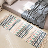 Obbty Luxurious Bohemian Style Cotton Linen Soft Carpet Handmade Tassel Carpet Living Room Bedside Mat