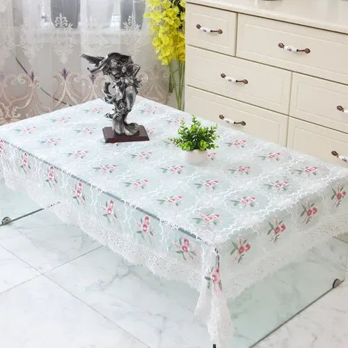 Obbty Luxury Lace Tablecloth Tea Table Cloth TV Cabinet Tablecloths Romantic Embroidery Table Cover for Dining Table Clothes Cloths