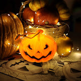 Obbty 1pc Halloween Pumpkin Lantern Horror Pumpkin Head LED Night Light Halloween Party Hanging Lamp Decoration Home Desktop Ornaments