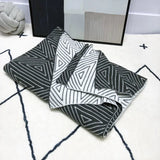 Obbty Nordic Style Geometric Pattern Imitation Cashmere Knitted Blankets 165x125cm for Sofa Bed Home Decoration Cover Blanket