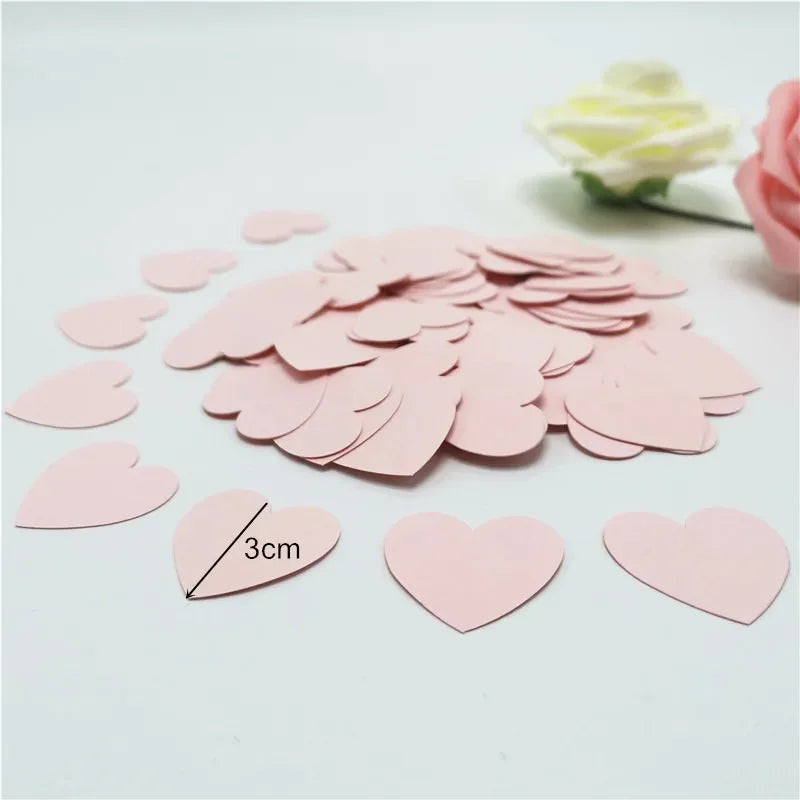 Obbty 100pcs Glittler Rose Gold 3cm Heart Paper Confetti Wedding Card Paper Confettis Birthday Baby Shower Wedding Party Supplies