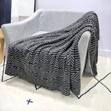 Obbty Nordic Style Geometric Pattern Imitation Cashmere Knitted Blankets 165x125cm for Sofa Bed Home Decoration Cover Blanket