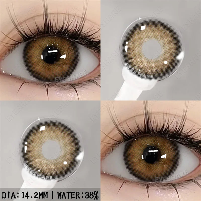 Obbty 1pair Color Contact Lenses for Eyes Natural Eye Lens Blue Eye Lenses Brown Lenses Gray Pupils Yearly Cosmetic Contacts