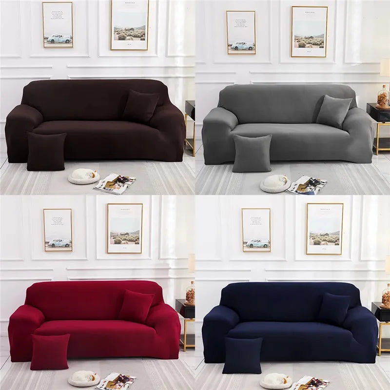 Obbty Elastic Couches Cover for Living Room Livingroom Furniture Decorative Corner Sofa Cover 1/2/3/4 Seater Couch Protect Slipcover