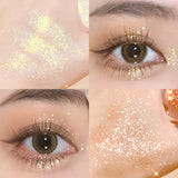 Obbty Diamond Glitter Monochrome Eyeshadow Palette Discoloration Eyeshadow Highlighter Sequins Waterproof Lasting Eyes Makeup Pigments