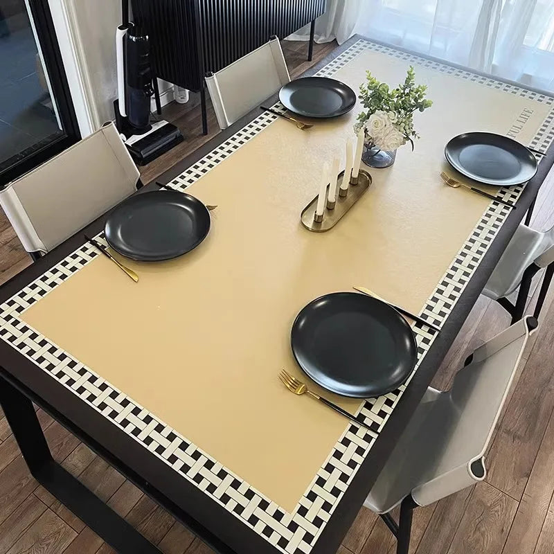 Obbty Dining Table Mat Restaurant Home Decoration Luxury Tablecloth PVC Leather Waterproof Oil-proof Pad 식탁보 테이블 매트 Tapete De Mesa