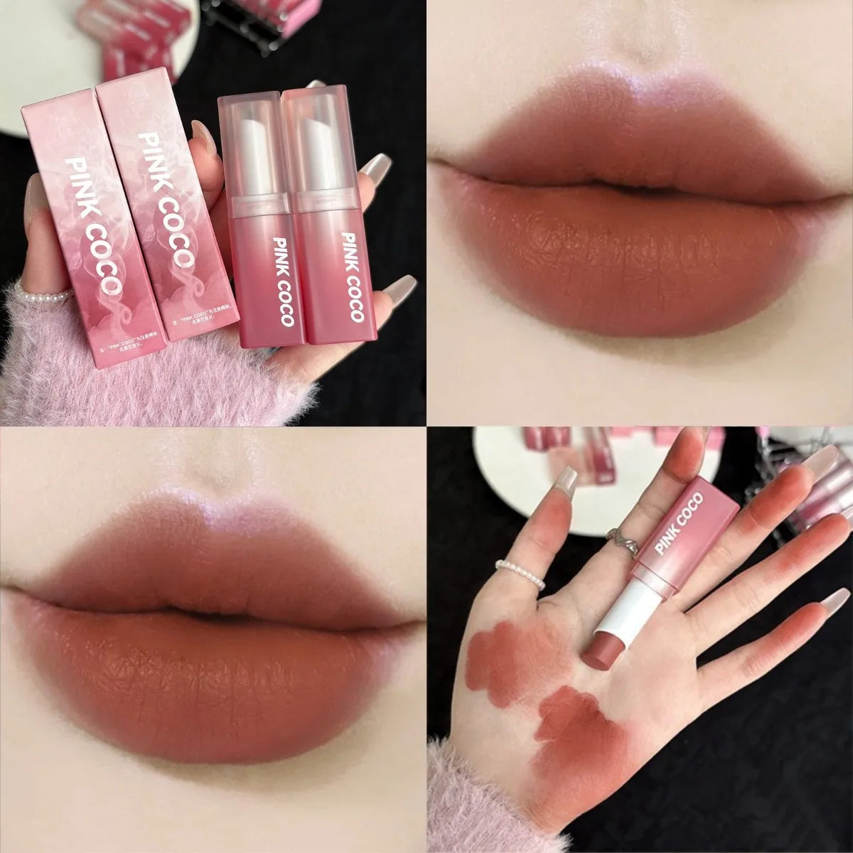 Obbty Velvet Matte Lipstick Moisturizing Waterproof Lasting Nude Peach Lip Tint Non-stick Cup Lip Gloss Red Lipstick Cosmetics Make Up