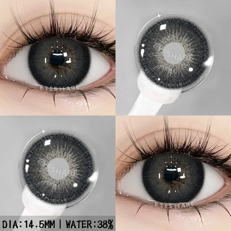 Obbty 1pair Color Contact Lenses for Eyes Natural Eye Lens Blue Eye Lenses Brown Lenses Gray Pupils Yearly Cosmetic Contacts