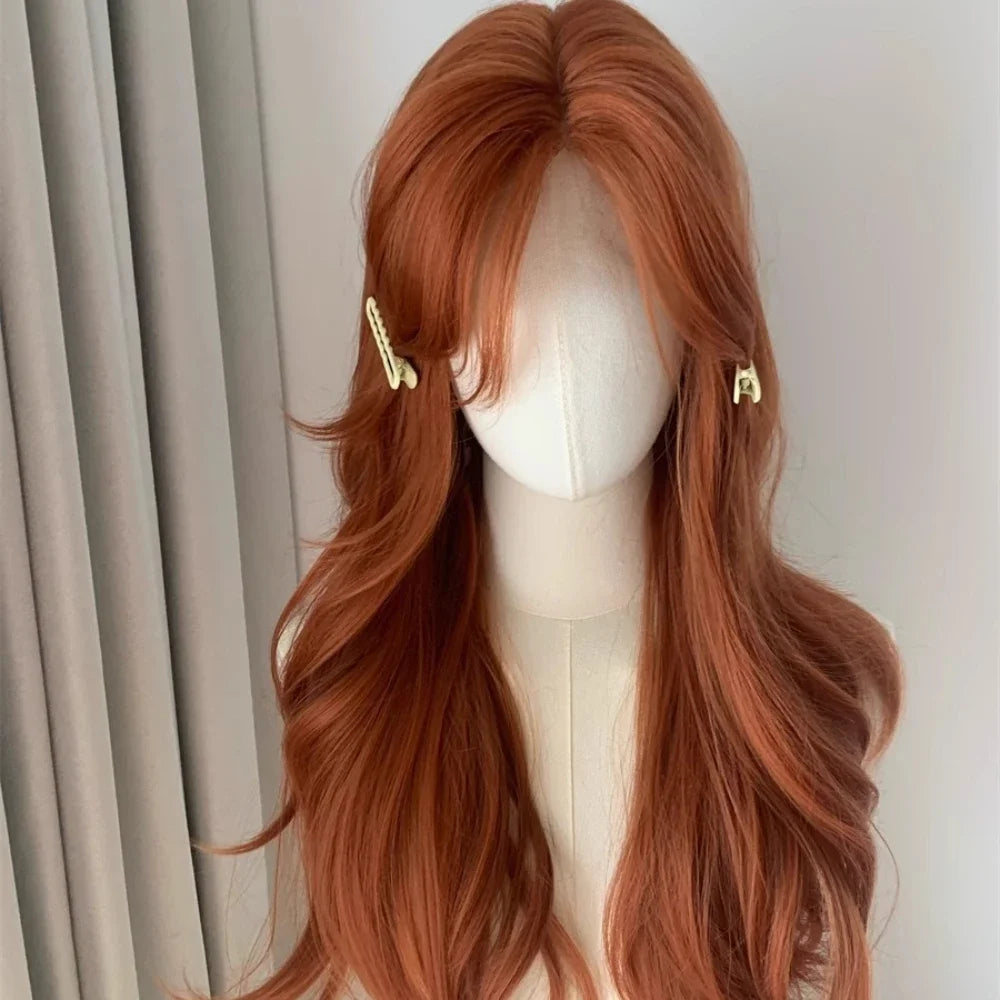 Obbty Orange Wig for Women Lace Front Big Wave Curly Long Hair for Cosplay Daily Use 24inch Pumpkin Color Halloween Wigs