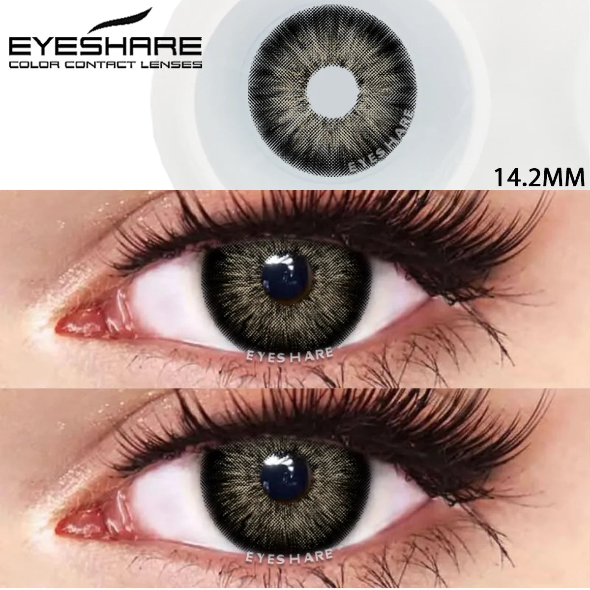 Obbty Colored Contact Lenses for Eyes 1pair Big Eye Lenses Black Eye Lens Natural Look Lenses Yearly Color Cosmetic Eye Lens