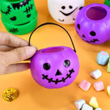 Obbty 1pc Mini Halloween Candy Bucket Portable Cookie Snack Basket Trick Or Treat Gifts Box Halloween Birthday Party Decoration Supply