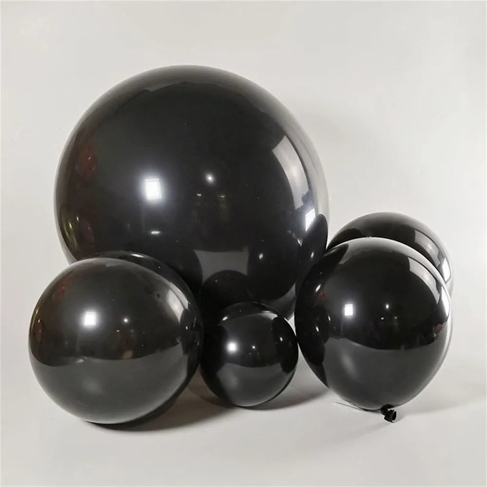 Obbty 5" 10" 12" 18" 36" Pure Black Balloon Latex Thickened Round Matte Balloons Birthday Party Wedding Halloween Christmas Decoration