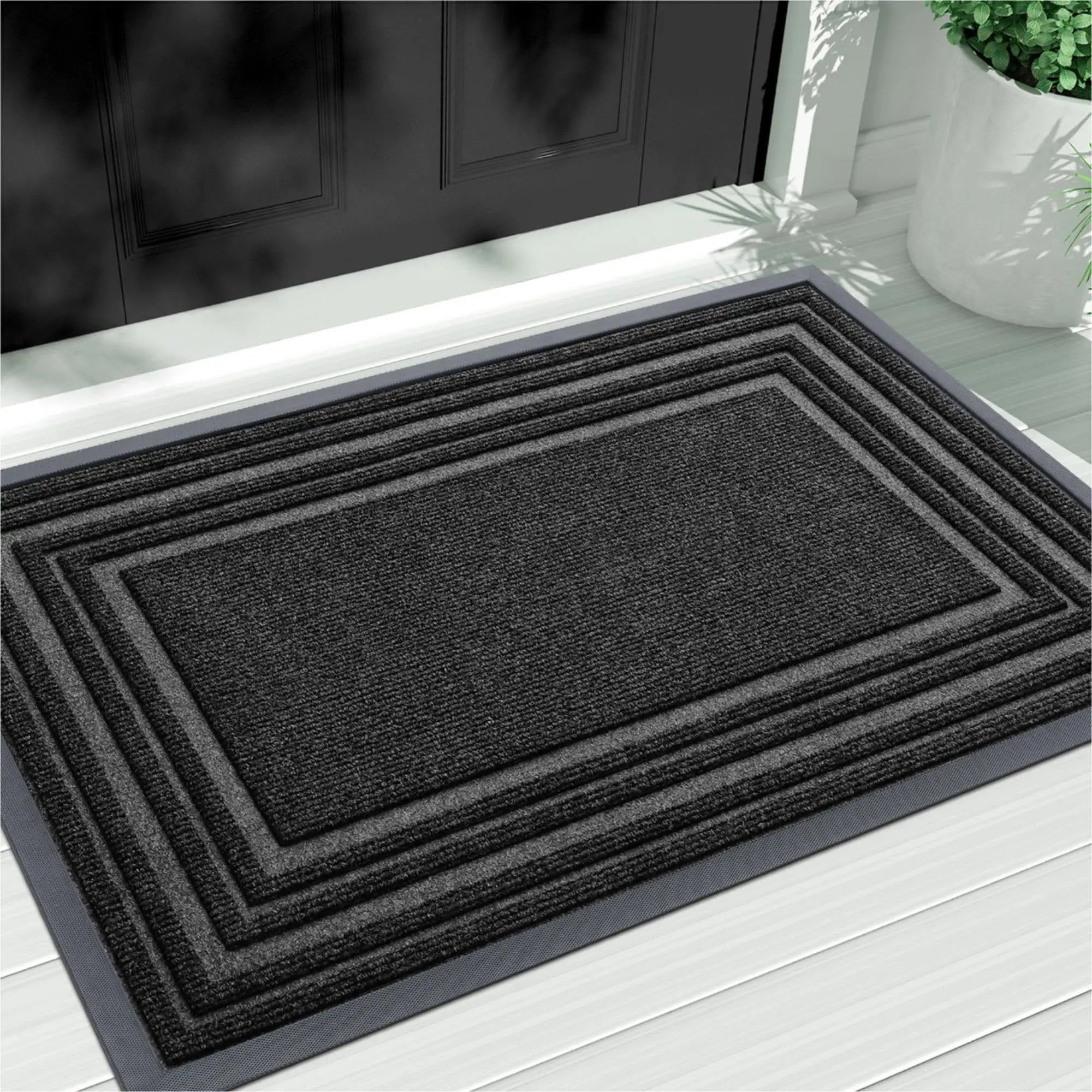 Obbty  Entry Door Floor Mat Natural Rubber Anti-dirt Low Profile Carpet Heavy Kitchen Non Slip Rugs House Decor Front Door Mat