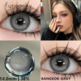 Obbty Natural color Contact Lenses Beauty Pupils 2PCS For Eyes Use Yearly Natural Color Cosmetic Soft Lenses with Lenses Case