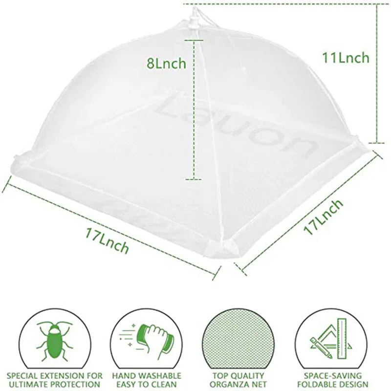 Obbty Kitchen Foldable Food Mesh Cover Anti-fly Umbrella Tent Cover Vegetable Fruit Breathable Insect-Proof Lid Food Protection Gadget