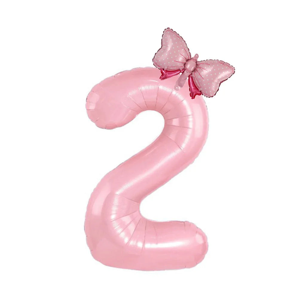 Obbty 40inch Pastel Light Blue Pink Foil Number Balloon With Crown 1 2 3 4 5 6 Boy Girl Birthday Party Baby Shower Wedding Decoration