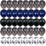 Obbty 40PCS Metal Blue Night Blue Black Balloons Gender Reveal Wedding Valentine's Day Baby Shower Birthday Globos Party Decorations