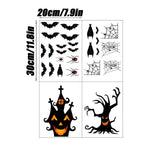 Obbty 1 Set Of 4 Pcs Halloween Stickers Horror Atmosphere Window Glass Decoration Stickers PVC Wall Stickers