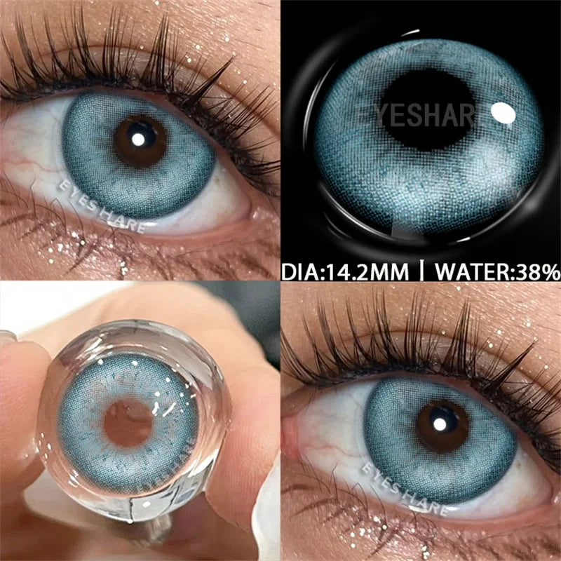 Obbty Color Contact Lenses for Eyes 1Pair Korean Fashion Lenses Y2k Colorcon Costmetics Brown Lenses Gray Lens Green Contacts