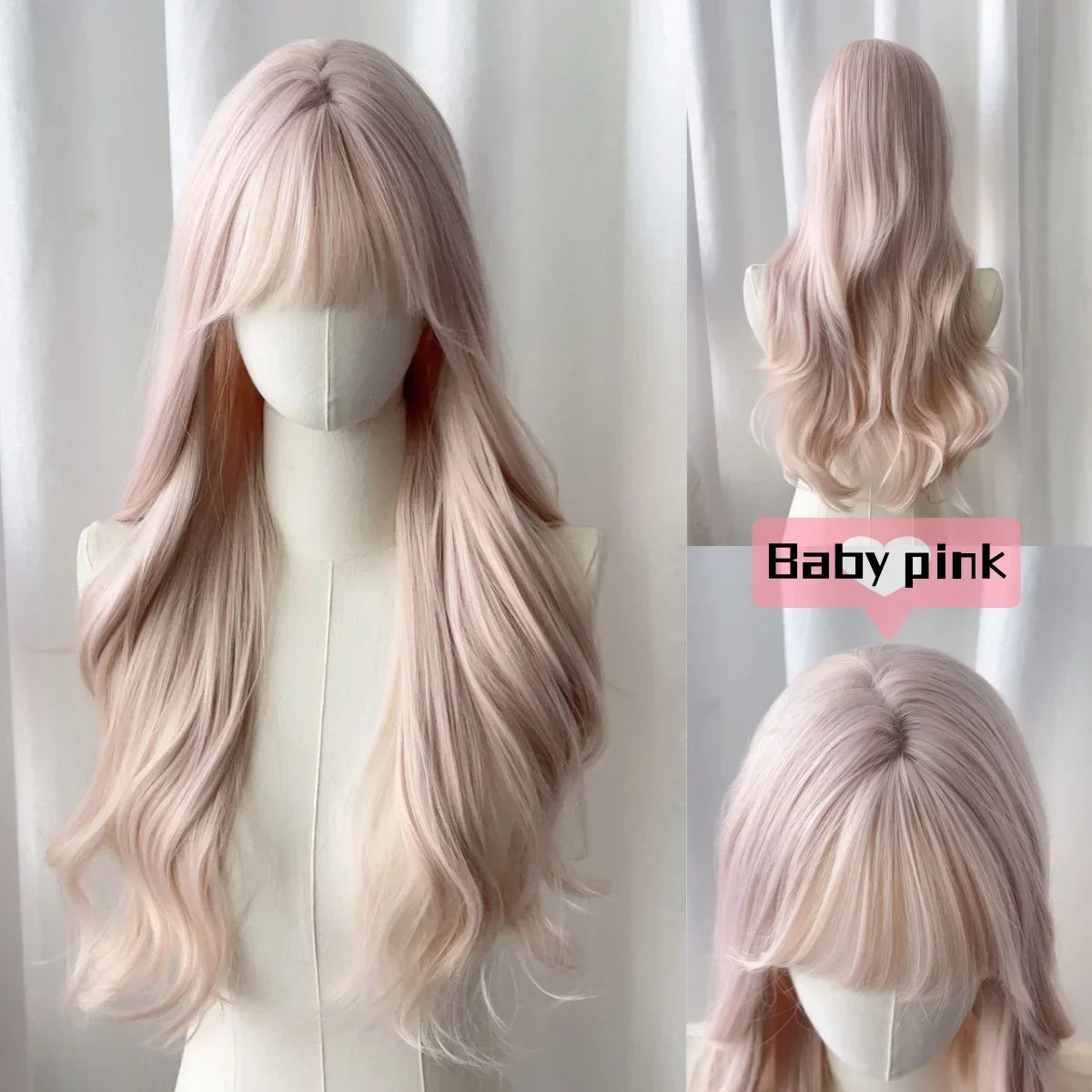 Obbty Wigs for Women Brown Long Curly Hair Big Wave Wig Natural Curls Headband Lolita Wig Heat Resistant Cosplay Synthetic