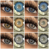 Obbty  1pair Natural Colored Contact Lenses Gray Color Contacts for Eyes Fashion Blue Eyes Contact Yearly Brown Eye Contacts