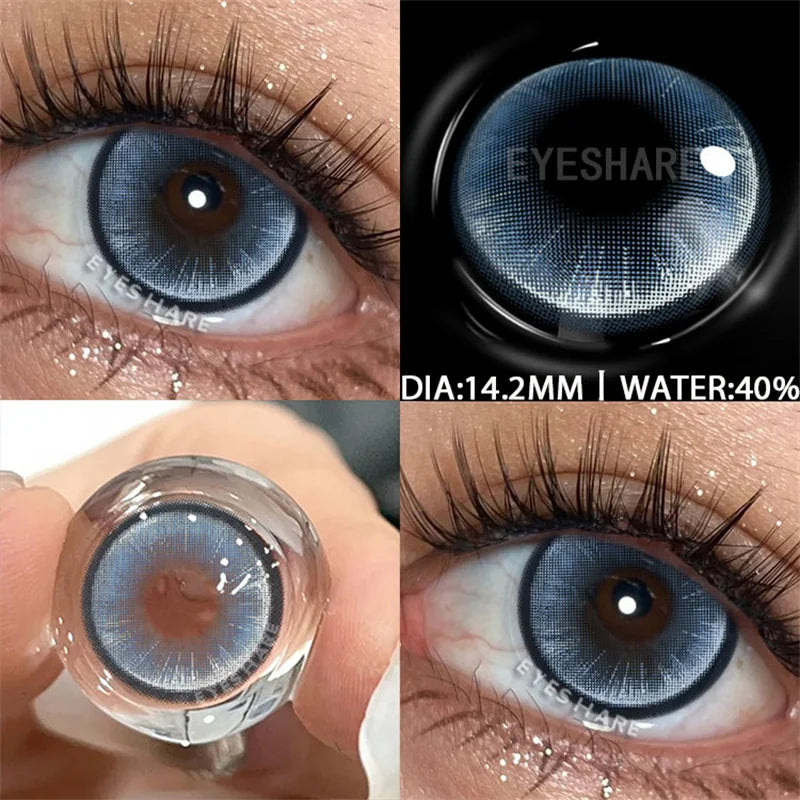 Obbty Color Contact Lenses for Eyes 1Pair Korean Fashion Lenses Y2k Colorcon Costmetics Brown Lenses Gray Lens Green Contacts