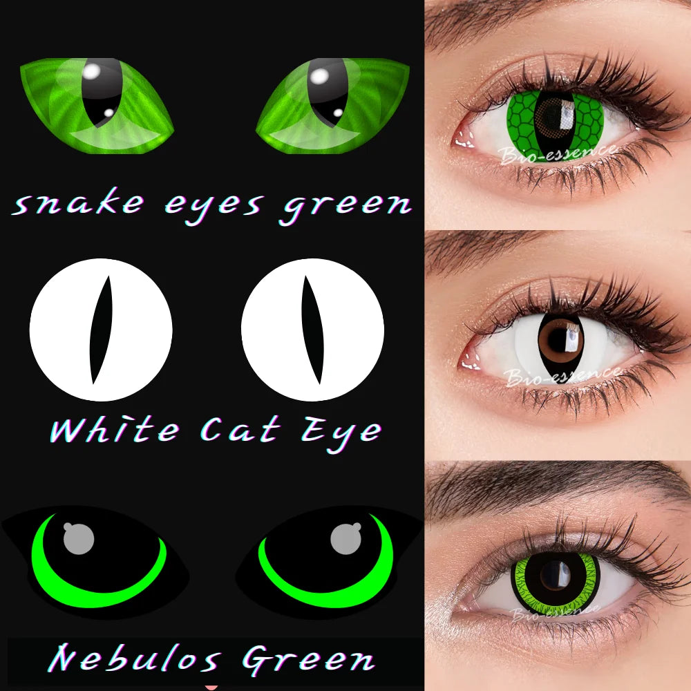 Obbty 1 Pair Cosplay Contact Lenses for Eyes Halloween Cat Eye Contacts Anime Accessories Snake Eye Lenses Lizard Lenses