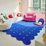 Obbty Blue Irregular Decorative Living Room Carpet Simple Bedroom Soft Rug IG Cloakroom Leisure Area Plush Mats Ковер Tapis