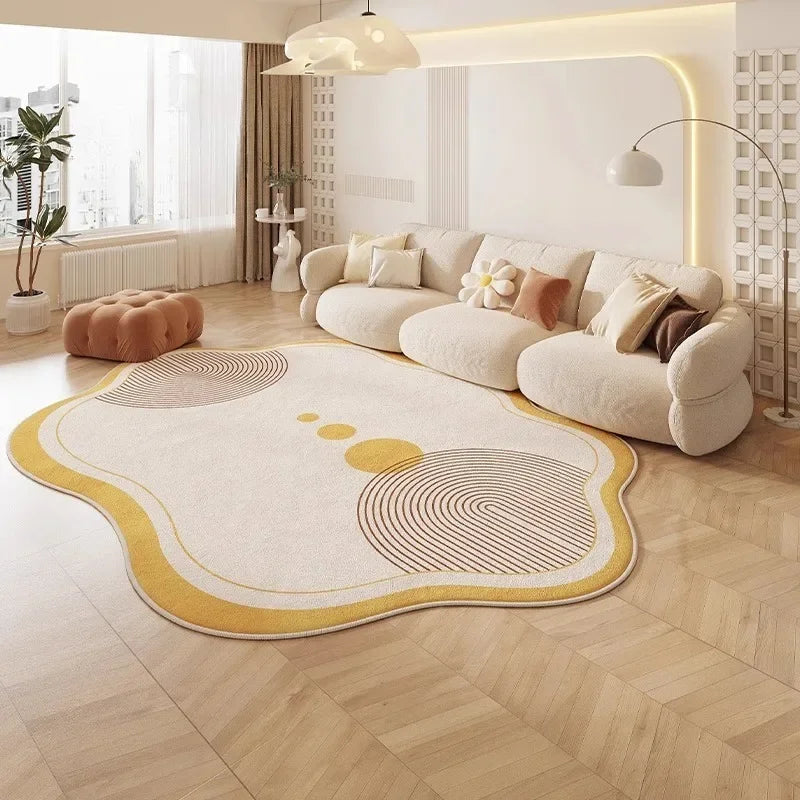 Obbty Carpet for Living Room Simple Irregular Shape Color Cartoon Bedroom Bedside Plush Floor Mat Sofa Coffee Tables Rugs Alfombra