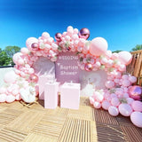 Obbty 100Pcs Balloons Arch Set White Blue Pink Balloon Garland Baby Baptism Shower Wedding Birthday Party Balloon Arch kit Decoration