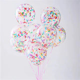 Obbty 15pcs 12inch Rainbow Confetti Balloons Ice Cream Mixed Color Balloon Wedding Anniversary Decoration Birthday Party Baby Shower