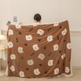 Obbty Plaid Warm Cartoon Thickened Nap Air Conditioning Blanket Double woolen blanket Bedspread on the bed Sofa Cover