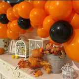 Obbty 18pcs/set 18inch Orange Stars Foil Balloons Gold Confetti Black Latex Ball Halloween Kids Birthday Party Decors Inflate Balls