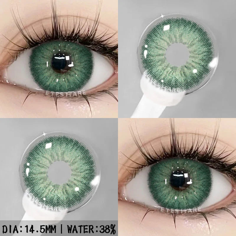 Obbty Colorful Contact Lenses for Eyes 1pair Fashion Blue Eye Contacts Brown Lenses Gray Pupils Yearly Cosmetic Green Lenses