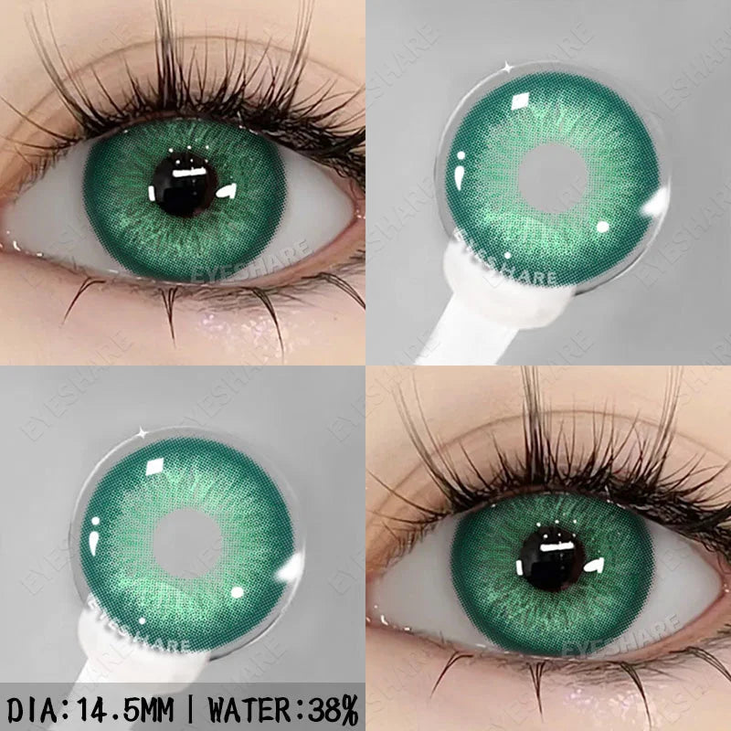 Obbty Colorful Contact Lenses for Eyes 1pair Fashion Blue Eye Contacts Brown Lenses Gray Pupils Yearly Cosmetic Green Lenses