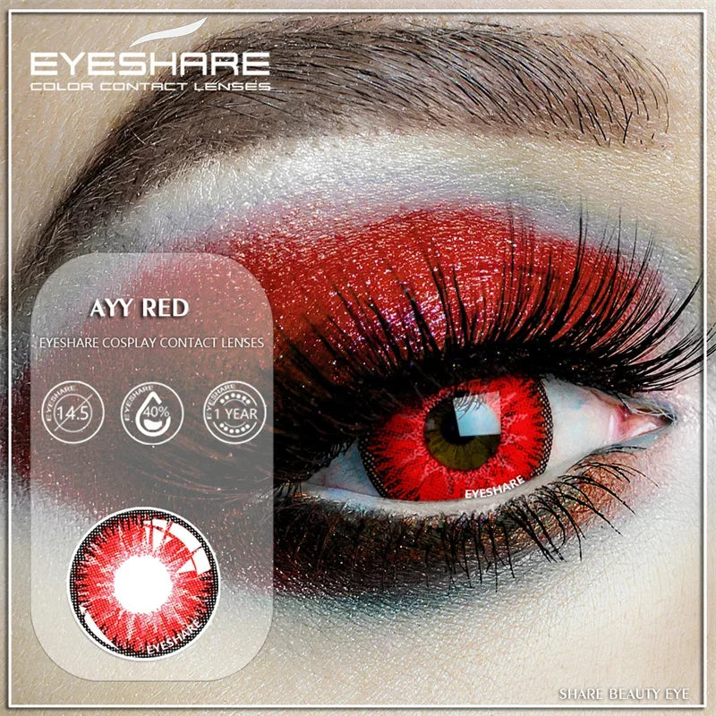 Obbty 2pcs Cosplay Contact Lenses Halloween Color Contact Lenses for Eyes Yearly Beautiful Pupil Eye Lenses Cosmetic Contacts