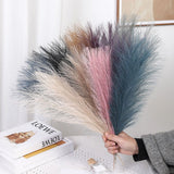 Obbty 50PCS Fluffy Pampas Grass Boho Decor Artificial Flower Fake Plant Reed Simulated Party Wedding Home Decoration 42CM