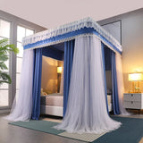 Obbty Four Season Quadrate Palace Mosquito Net with Frame Romantic Shading Bed Curtain Canopy Nets Three-door Bedcover Curtain