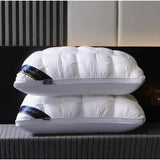 Obbty Pure Cotton 3D European White  Cotton Pillow Core Rectangle Grey Bedroom Sleep Hotel Lumbar Pillow Mid-high Pillow for Sleeping