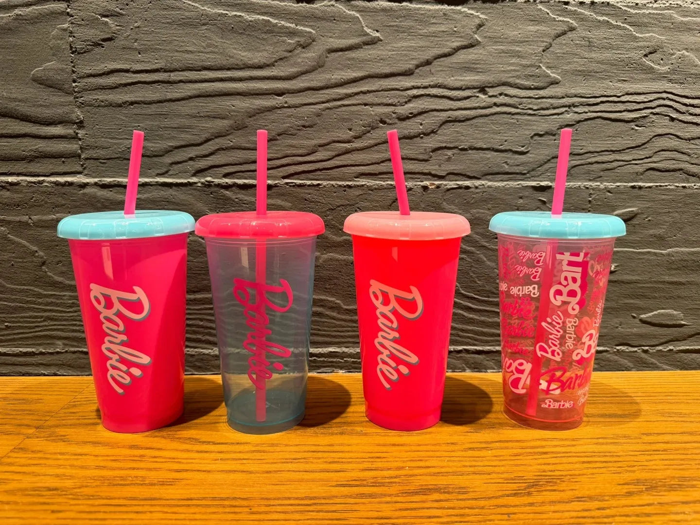 Obbty Sunshines Series Cute Cartoon Home Party Plastic Straw Cup 520ML 4pcs for House Party Convenient Use Girl Gifts