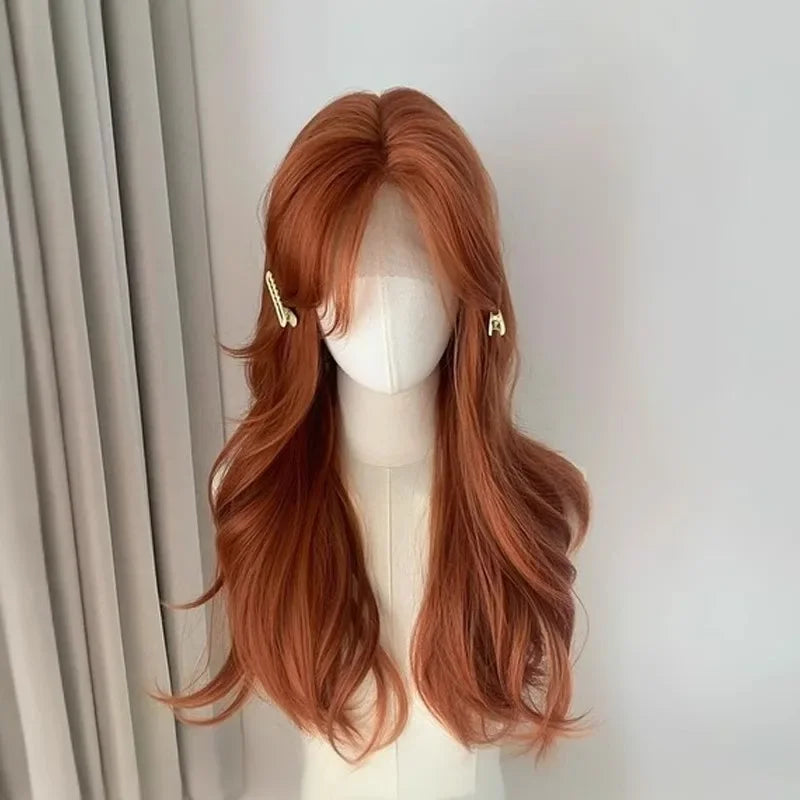 Obbty Orange Wig for Women Lace Front Big Wave Curly Long Hair for Cosplay Daily Use 24inch Pumpkin Color Halloween Wigs