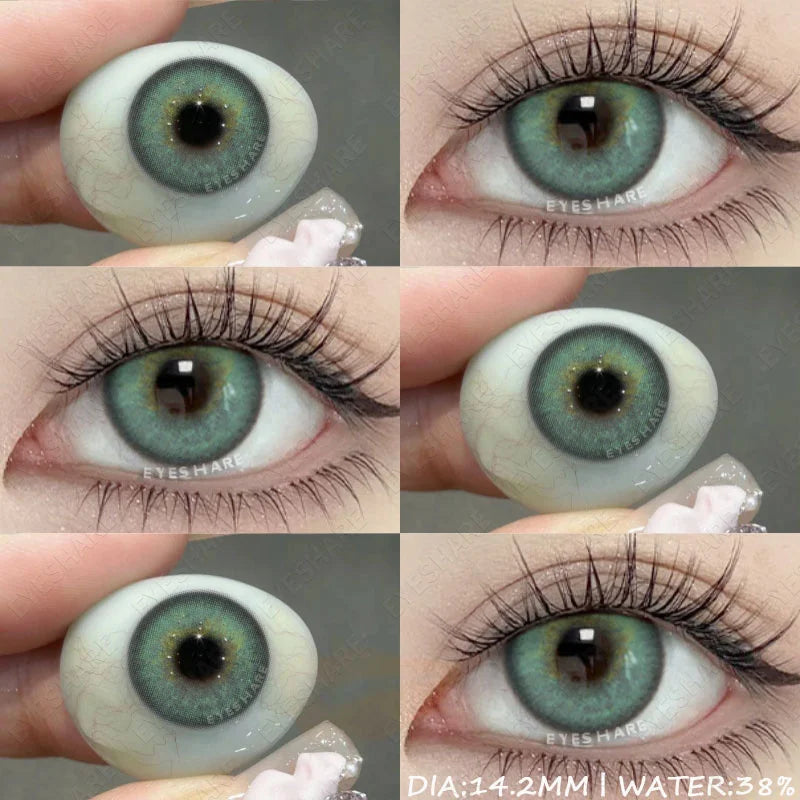 Obbty Natural Colored Contact Lenses for Eyes 1Pair Green Eye Lenses Blue Eye Contacts Brown Lenses Yearly Korean Gray Pupils