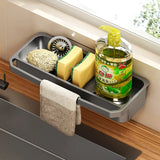 Obbty New Kitchen Sink Rack Household Wall-Mounted Rag Sponge Cleaning Brush Drain Rack Kitchen Supplies Sundries Organizer